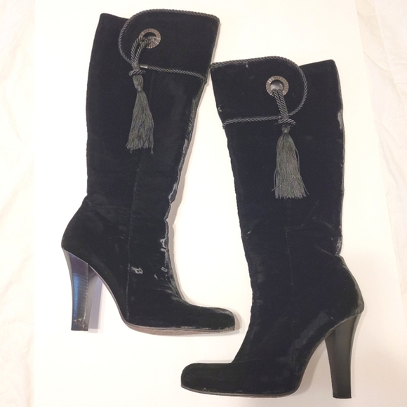 BCBG Maxazria velvet square toe boots sz 9B - Picture 1 of 15